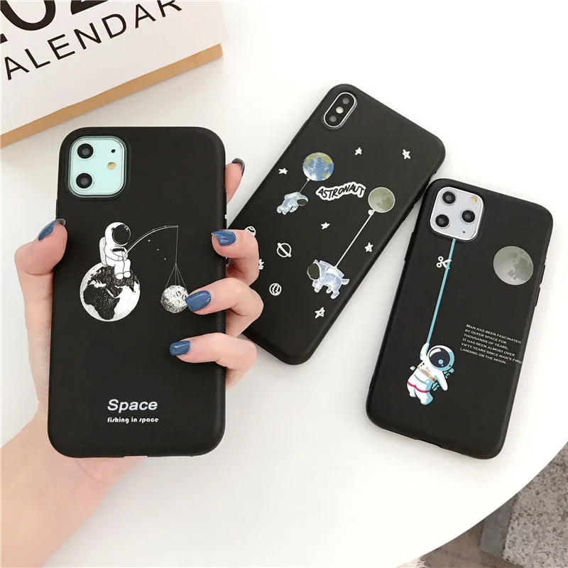 Чехол для телефона JAMULAR Space Moon Astronaut iPhone 7 XS MAX 11 Pro XR X 8 6 6s Plus Planet черный чехол с