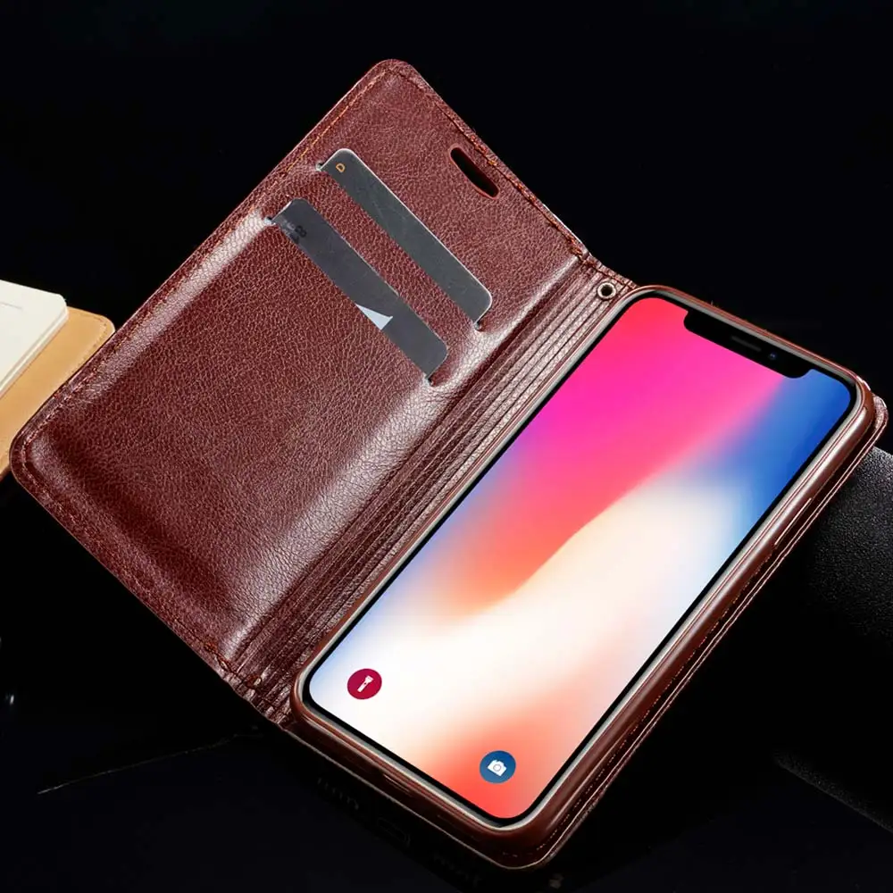 KISSCASE PU Leather Phone Case For iPhone 7 Cover X XS XR MAX 8 11PRO Funda Card Slot Business Bag | Мобильные телефоны и