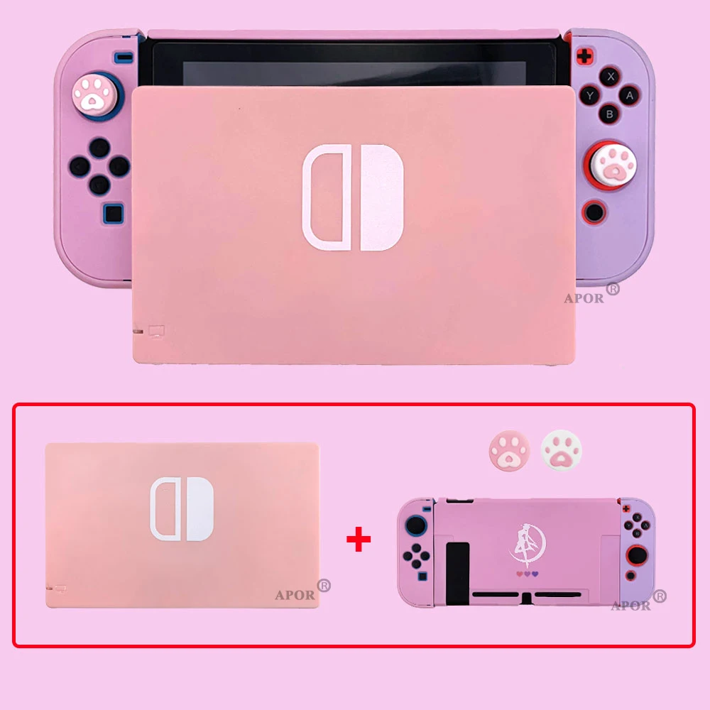 

Комплект 2 в 1, Новая розовая полная док-станция для Nintendo Switch, зарядная док-станция, подставка для телевизора с защитным чехлом для переключат...