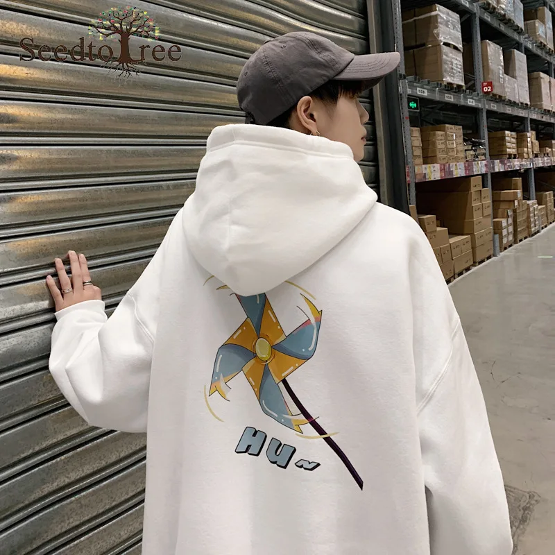 

Printing Casual Sweatshirts Men's Long Sleeve Loose Hoodies