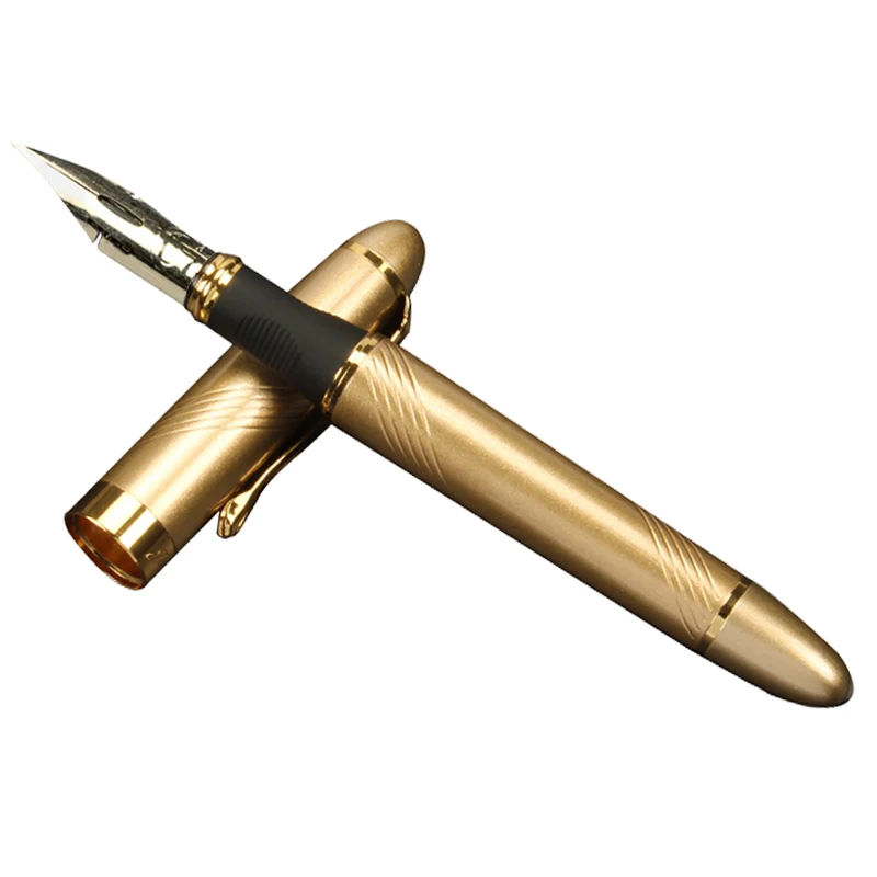 Screw pattern Gold Jinhao G перо металлическое модифицированное Caneta каллиграфия круглый корпус цветок корпус английская перьевая ручка канцелярские принадлежности заменитель dip Ручка 450/599 - Цвет: Screw pattern Gold