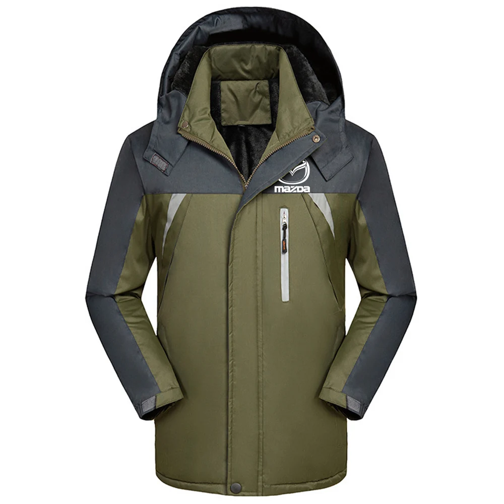 

New Mens Mazda Car Logo Windbreaker Waterproof Warm Outdoor Cold-Proof Mountaineering Clothing Winter Thicken Coats Jackets