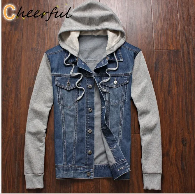 

Мужская джинсовая куртка со съемными рукавами и капюшоном, модель 2021 года