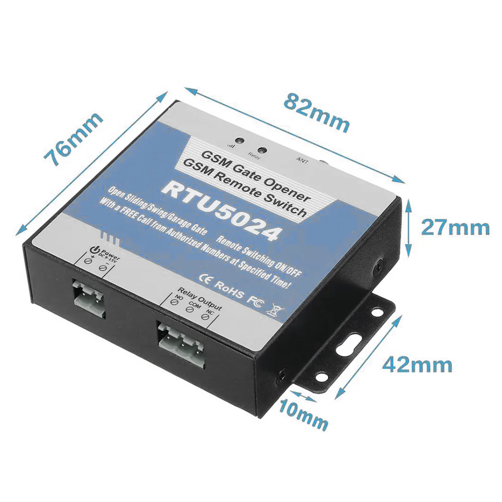 

RTU5024 GSM Gate Opener Relay Switch Wireless Remote Control Door Access Long Antenna Free Call 850/900/1800/1900MHz Door Opener