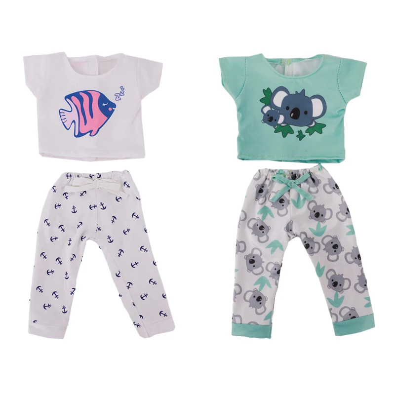 2 комплекта милая кукла в пижаме Аксессуары Одежда Платье для 18 дюймовой девушки