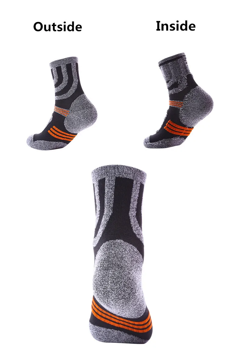 

2 Pairs Unisex Sport Thicken Thermische Wol Stapel Cashmere Mens Sneeuw Sokken Naadloze Klimmen Wandelen Skin Sokken Eu 39-44