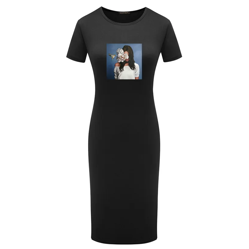 Платье-карандаш с коротким рукавом и цветочным принтом | Женская одежда
