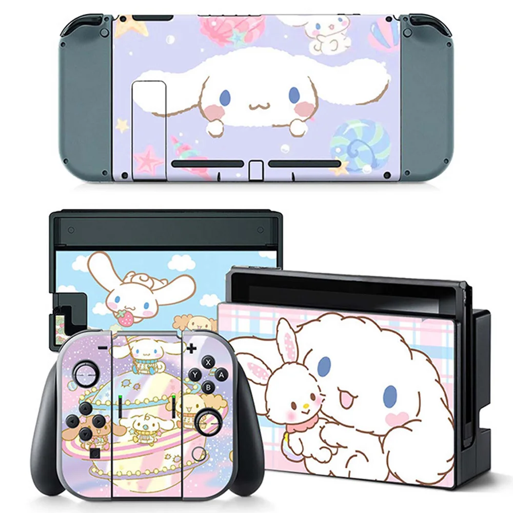 

Cute Cartoon Game Console Vinyl Skin Decals for Nintend Switch NS Game Controller Anime Sticker Set Protective Cover