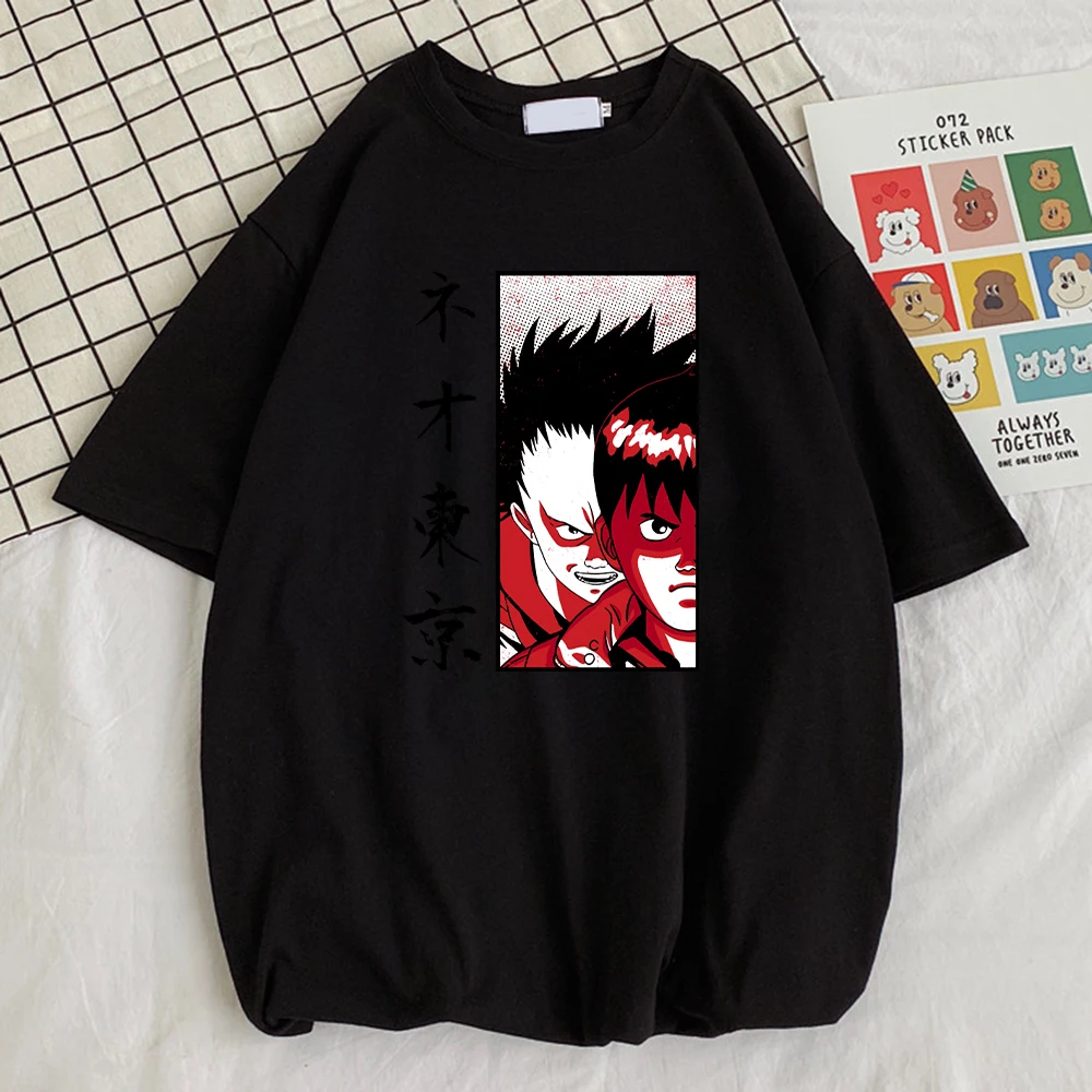 

Neo Tokyo Character Cartoon Print Man Tshirts Graphic O-Neck T Shirt Funny Street Vintage Mens Tees
