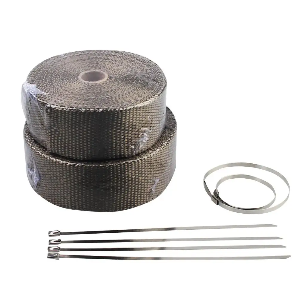 

1 Pcs Titanium Exhaust Header Pipe Heat Wrap Heat Insulation Kit Roll With Installation Cable Tie Motorcycle Parts