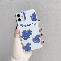 small berry blueberry fruit clear phone case for iphone 12 11 13 pro max 7 8 se plus se 2020 x xr xs max soft transparent covers