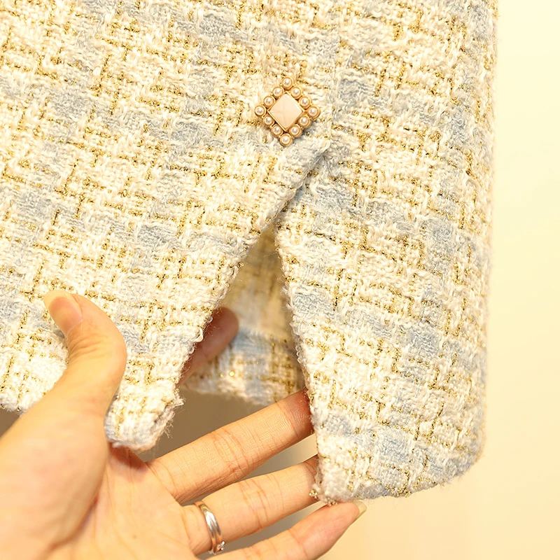 Trytree/2019 осенне зимний женский костюм из двух предметов повседневный топ в клетку