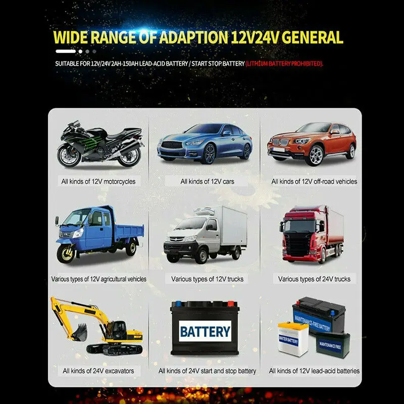 12V 24V 8A полное автоматическое автомобильное зарядное устройство для ремонта