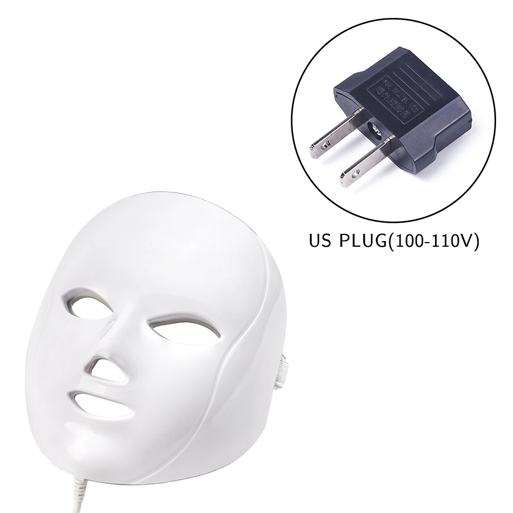 US plug Deciniee beauty Фотон светодиодный маска для лица терапия 7 цветов светильник для ухода за кожей омоложение морщин удаление акне уход за лицом Красота спа - Цвет: US plug
