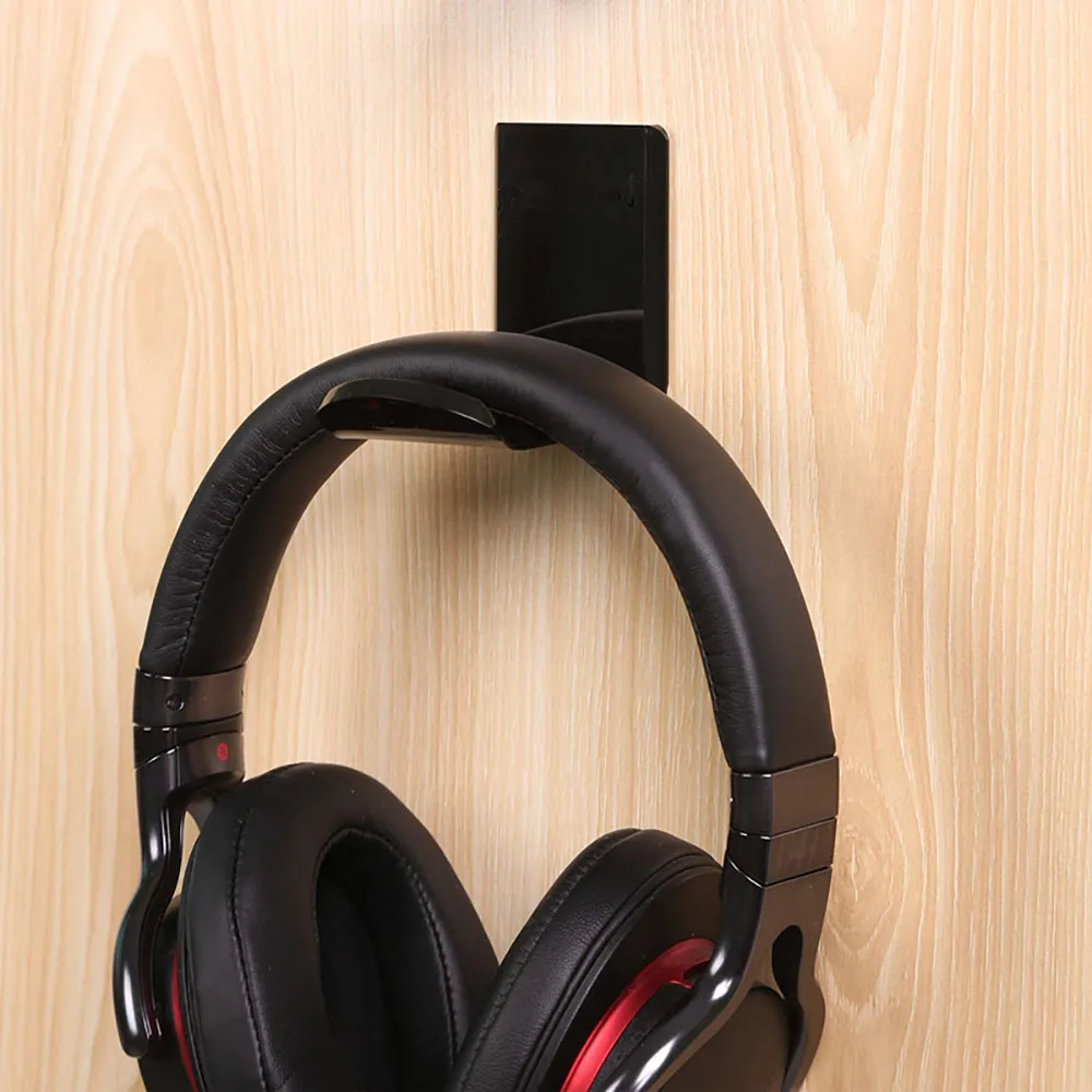 Modern Sticker Acrylic Headphone Bracket Wall Mounted Headset Holder Hanger Under Desk Hook Earphone Sticky Display Stand | Электроника