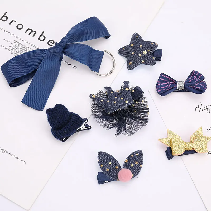 

18PCS/SET Girl Headwear Bow Flower Animal Hairpins Hair Clip Set Cute Hair Accessories Hair Band Cartoon Elastic Headdress Gift