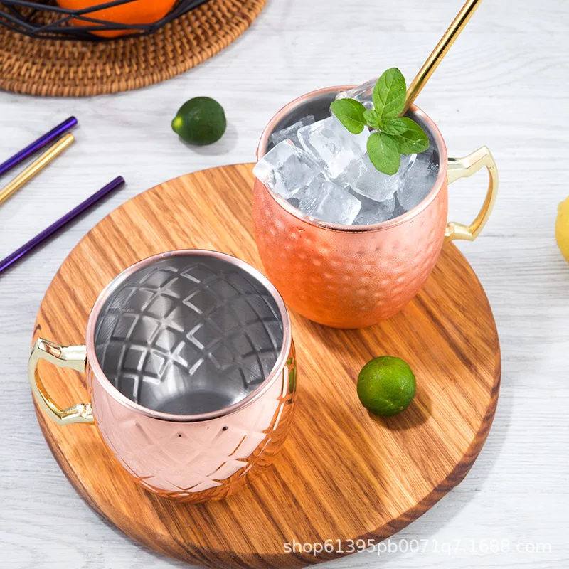 500 мл МОСКВА Mule кружка для коктейля чашка молотком Медь покрытием пивная Кофе