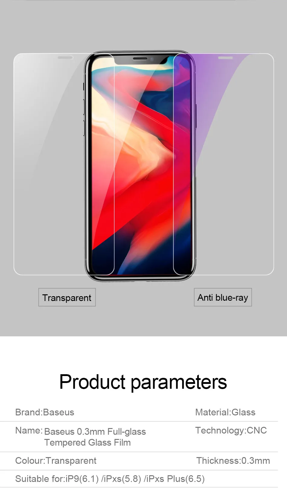 Baseus для iPhone X Xs max Xr закаленное стекло 0,3 мм Ультра тонкое полное Защитное стекло для iPhone Xs max Xr X защита экрана