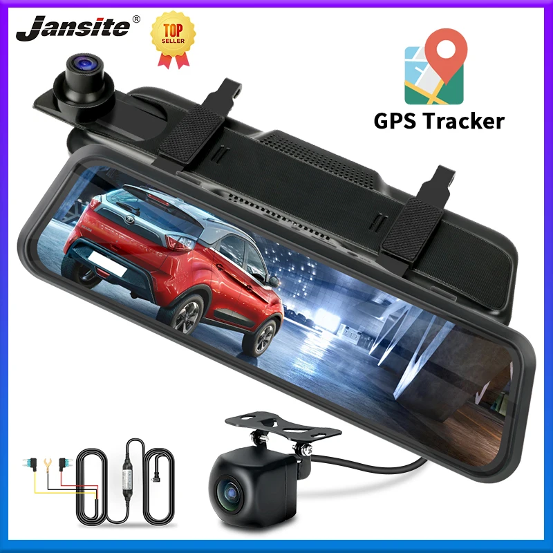 Jansite 10 дюймовый видеорегистратор с GPS FHD 1080P камера заднего вида трекер