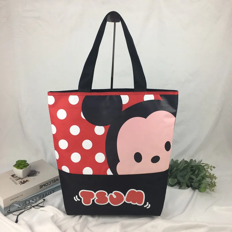 

2021Disney Anime Kawaii Ladies Handbags Casual Small Bag Mickey Mouse Portable Canvas Shoulder Bags Cute Handcuffs Bag Purse