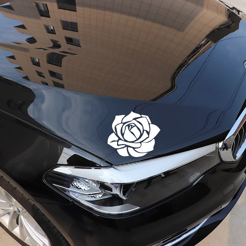 

YJZT 16.5X14.1CM Rose Flower Class Art Car Whole Body Decoration Stickers Decals C25-1198