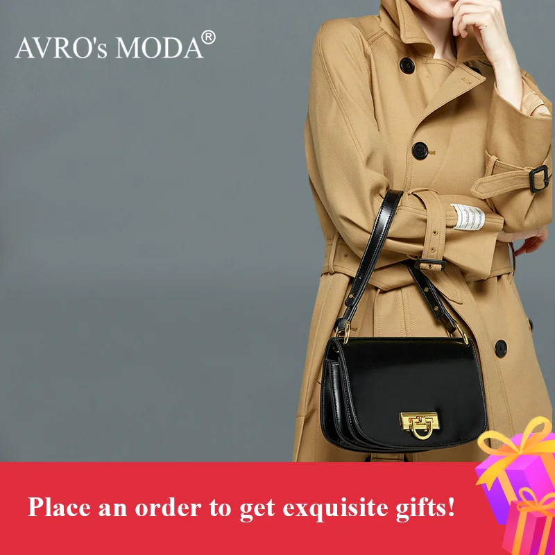 AVRO's MODA New Fashion Genuine Leather Shoulder Bags For Women 2021 Ladies Luxury Handbag Crossbody Messenger Saddle Flap Bag
