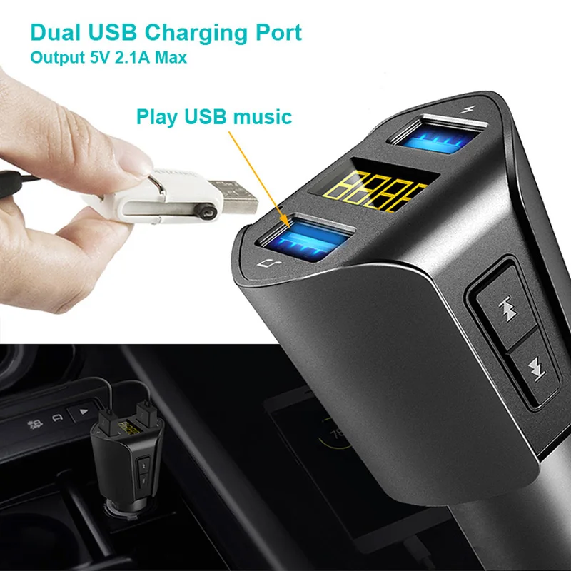 Автомобильный Bluetooth-передатчик AGETUNR T23 с двумя USB-портами | Автомобили и мотоциклы