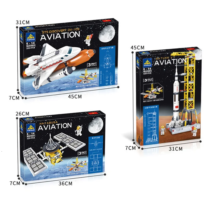 KAZI 83010 космическая станция Saturn Rocket Shuttle спутниковый астронавт фигурки