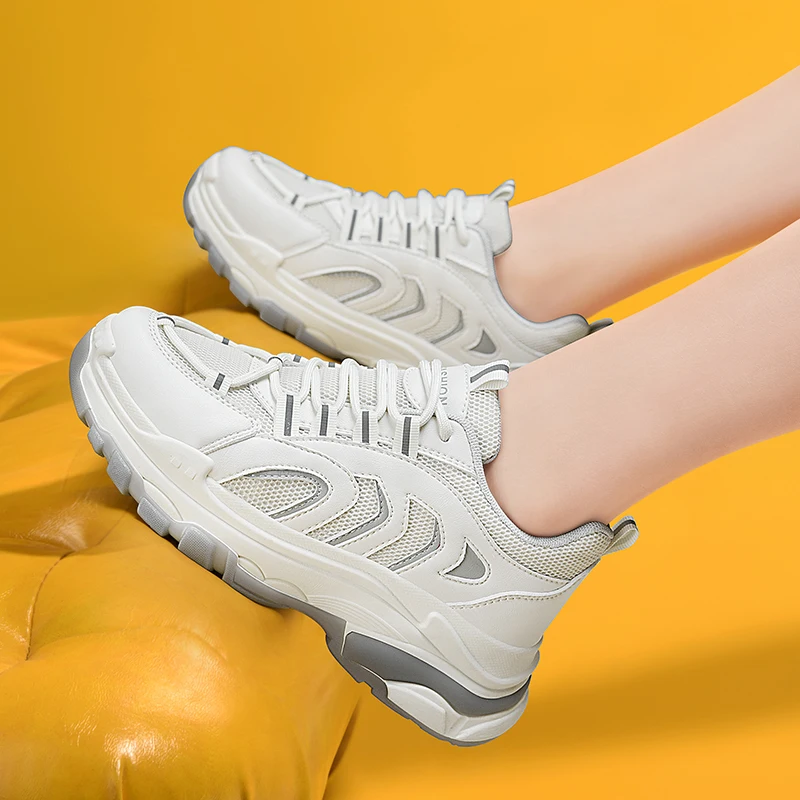 

Женские кроссовки с круглым носком Autuspin, Разноцветные Повседневные кроссовки для бега, на платформе, осень 2021