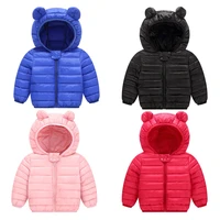 cute baby girls winter clothes kids light down coats with ear hoodie spring girl jacket toddler children clothing for boys coat