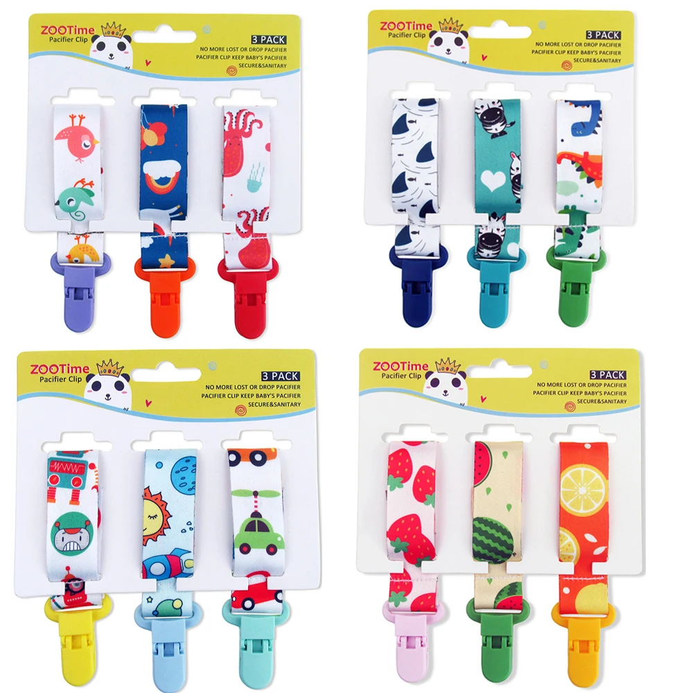 Набор цепочек для пустышек Baby 3 шт./компл. манекен новорожденных мультяшная