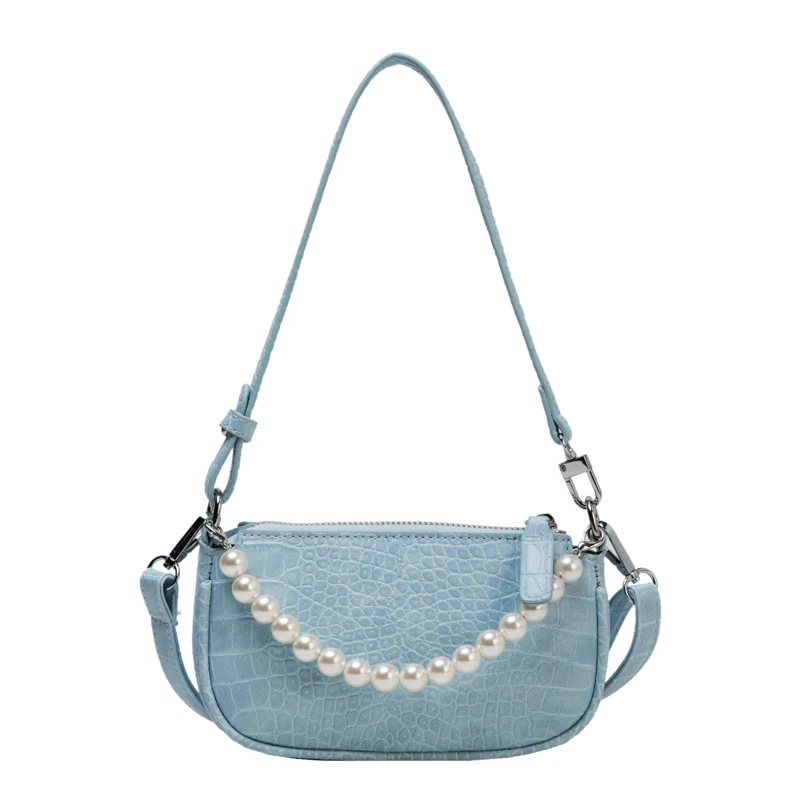 

Crocodile pattern Pearl Tote bag 2020 Summer New High quality PU Leather Women's Designer Handbag Travel Shoulder Messenger Bag