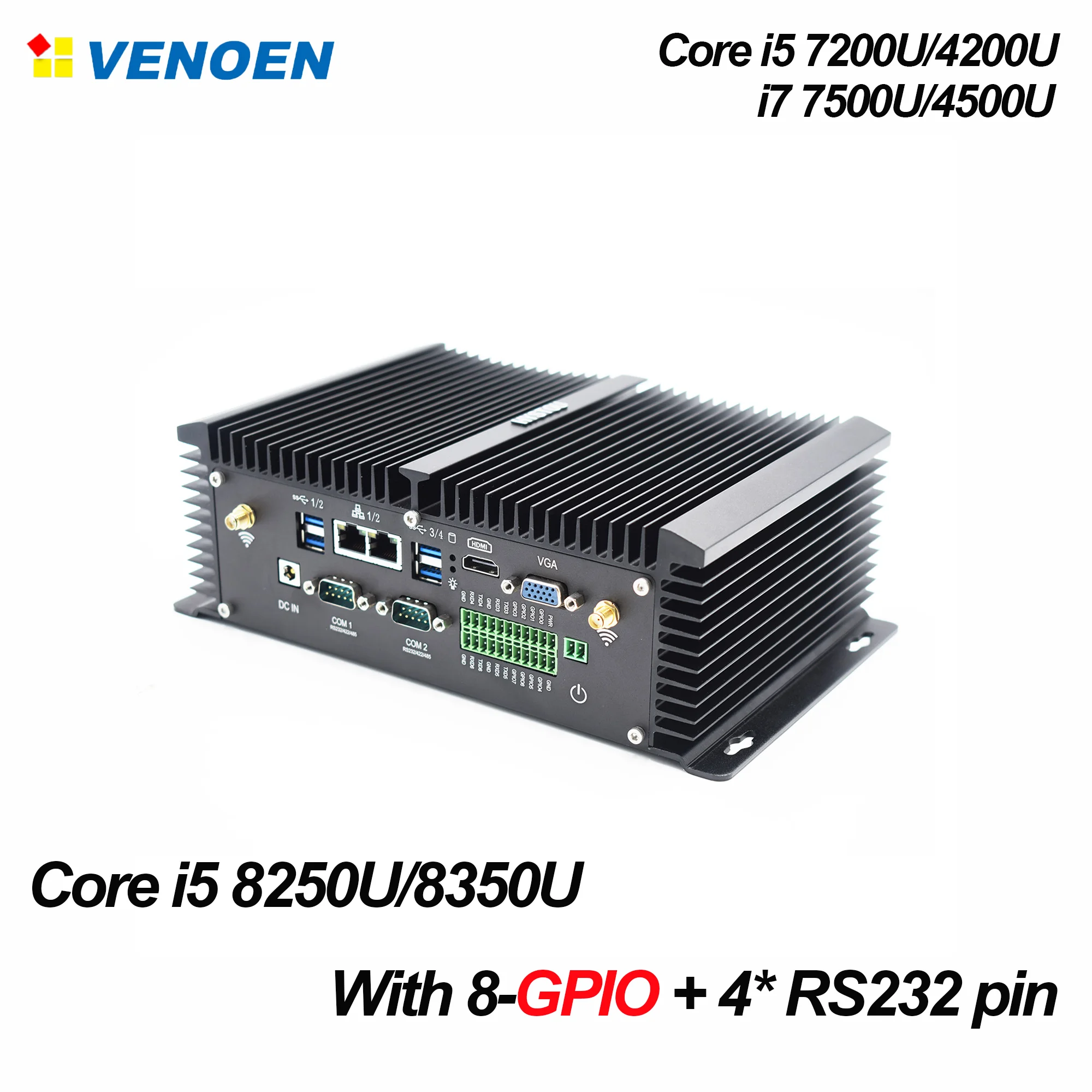 Intel Sky LackR мини ПК Core i5 7200U 8250U i7 7500U ddr3 PCI E WiFi SIM слот RS232 COM 8 GPIO pin HD VGA небольшой