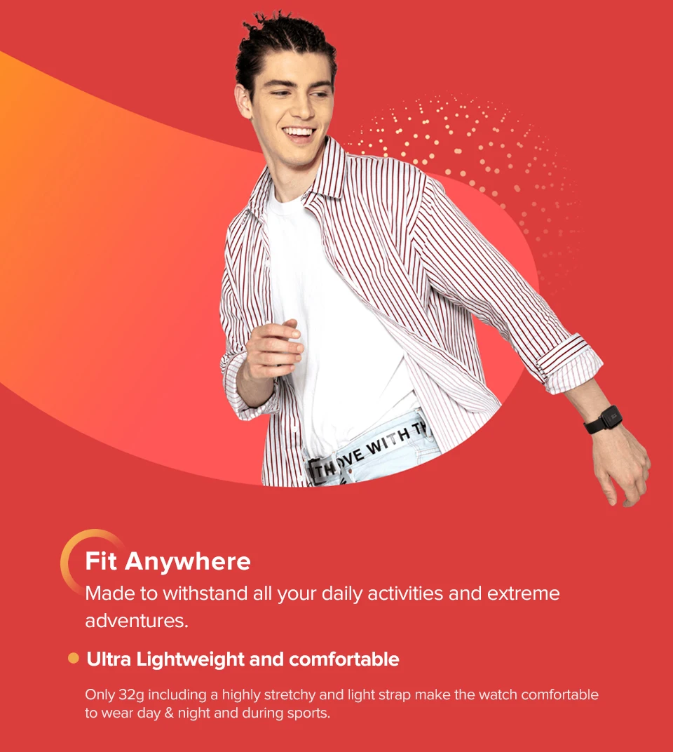Amazfit Bip Lite Смарт-часы 45 дней Срок службы батареи 3ATM в соответствии со стандартом водонепроницаемости