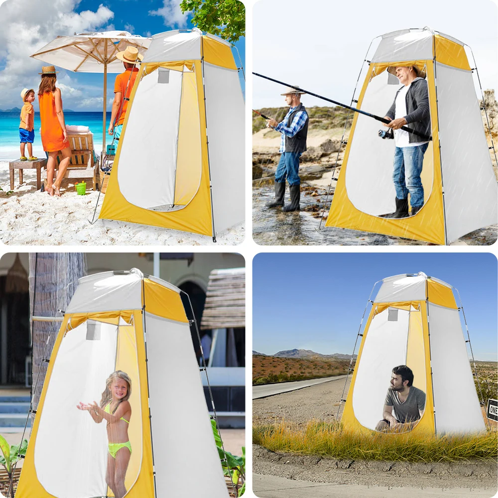 

Camping Tent Portable Outdoor Shower Tent UV-protection Bath Room Rain Shelter Changing Room Privacy Tent Camping Equipment