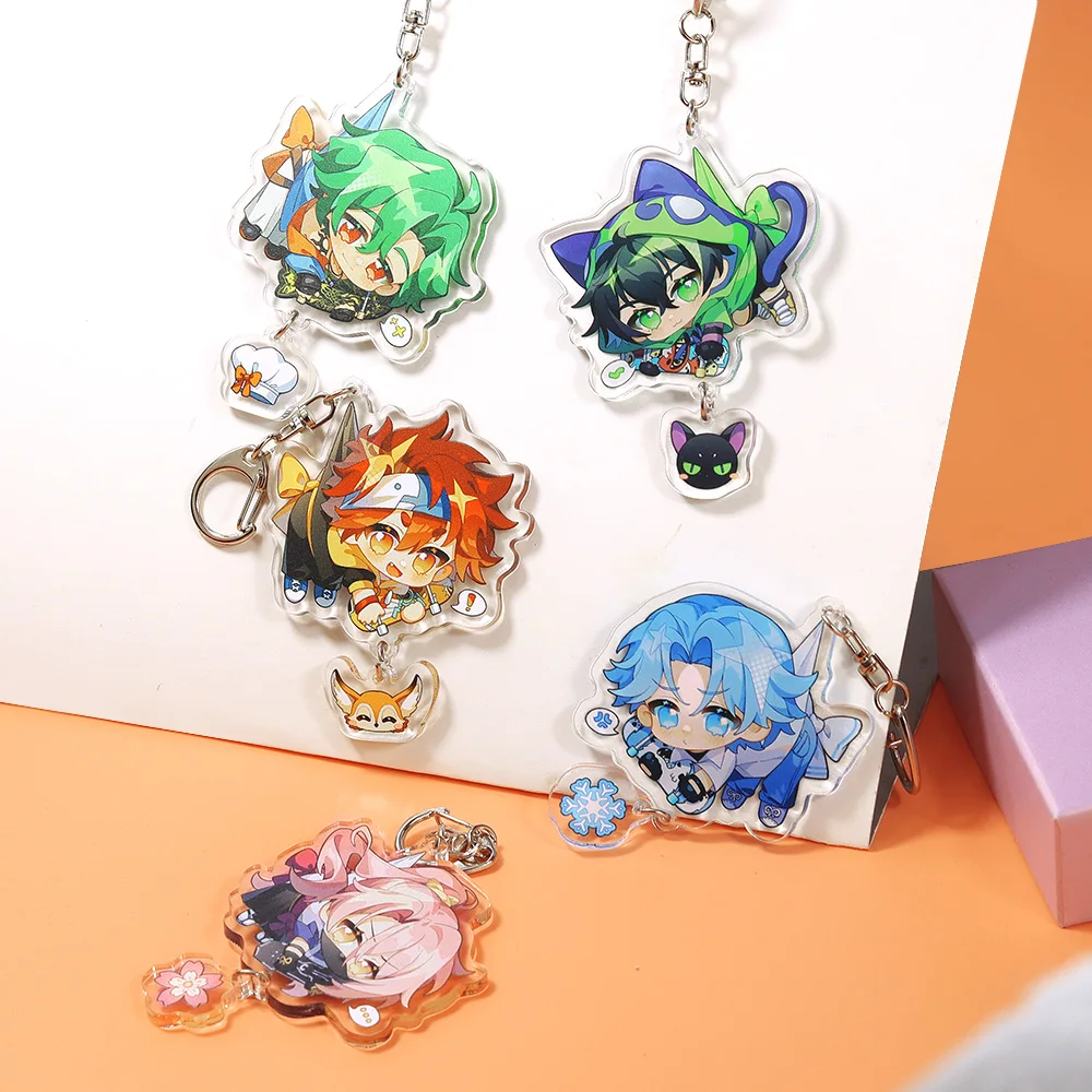

SK8 The Infinity Keychains Cosplay Miya Langa Reki Cherry Blossom Adam Key Rings Kawaii Pendants Fashon Jewerly Gifts