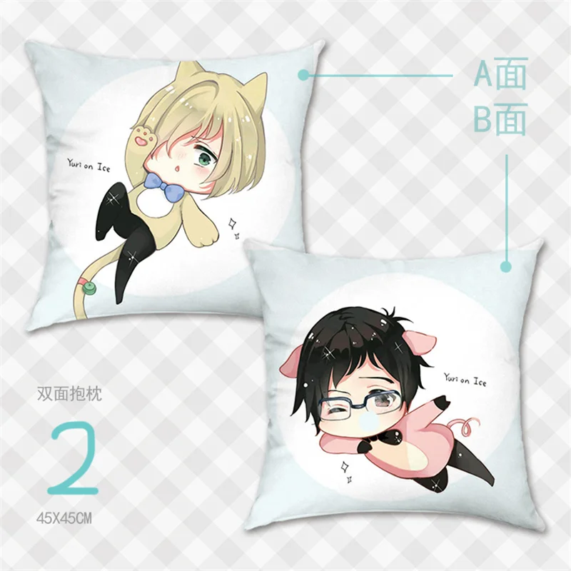 Аниме Юри! На льду Подушка Чехол Обложка 2 боковыми HD Печать постельные
