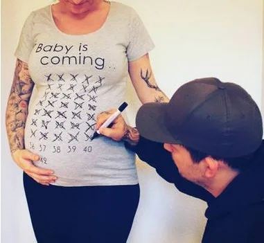 2020 Женская одежда для беременных короткая Футболка Детские Забавные топы с