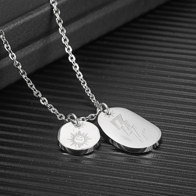 Ожерелье с подвеской от солнца для мужчин и женщин Длинное колье дружбы камнем в