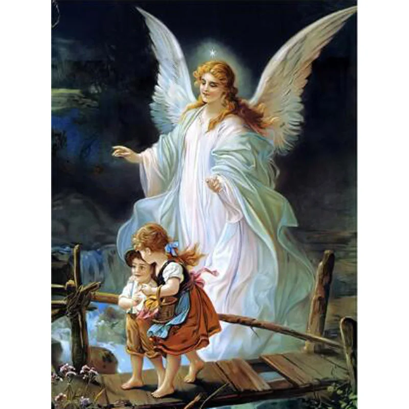 Набор для алмазной вышивки ангельская девушка мозаика 5D с числами полная