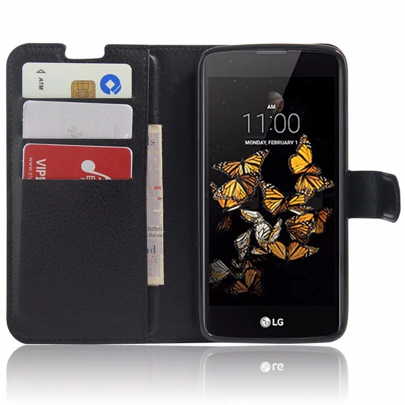 for lg k8 case luxury pu leather case for lg k8 lte k350 k350e k350n 5 0 k 8 4g flip protective phone shell back cover skin free global shipping