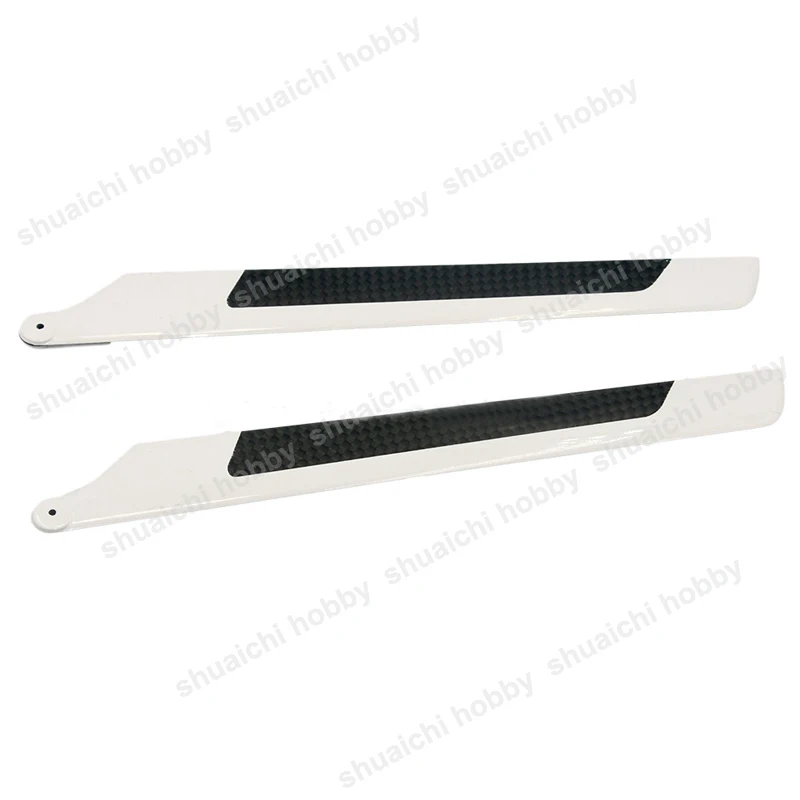 Par de recambios de paletas de fibra de carbono para helic&oacute;ptero teledirigido, longitud del ala del Rotor principal de 205mm, apertura de h&eacute;lice de 2mm, para T-REX, alineaci&oacute;n 250, 1 par-1