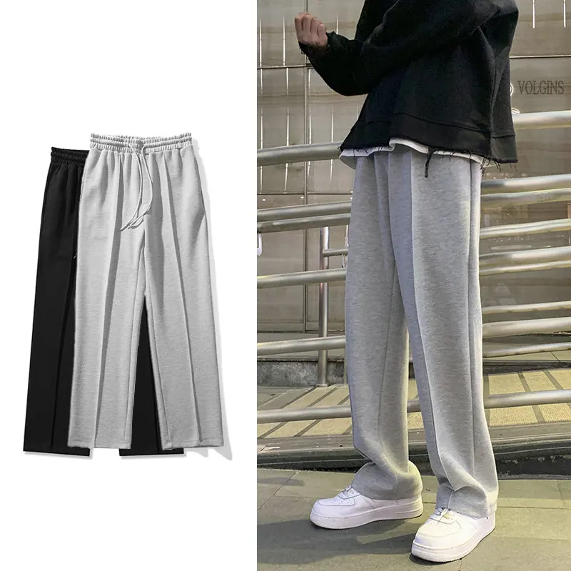 

Nice Velvet Sweatpants Men's Fashion Casual Wide-leg Pants Men Streetwear Loose Straight Trousers Mens Joggers Track Pants S-2XL