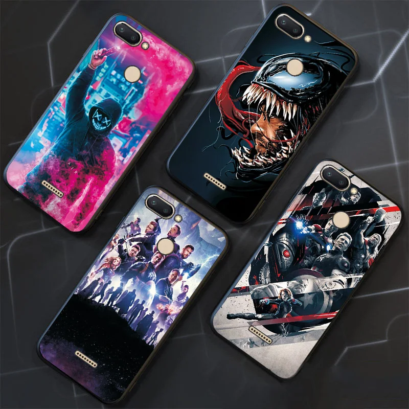Джокер черный бампер из ТПУ для Xiaomi Redmi 6 Чехол Redmi 6A 6 Pro 5A 8A 7A 4A 4X5 5Plus чехол Обложка для телефона Redmi 6 7 8 силиконовый чехол