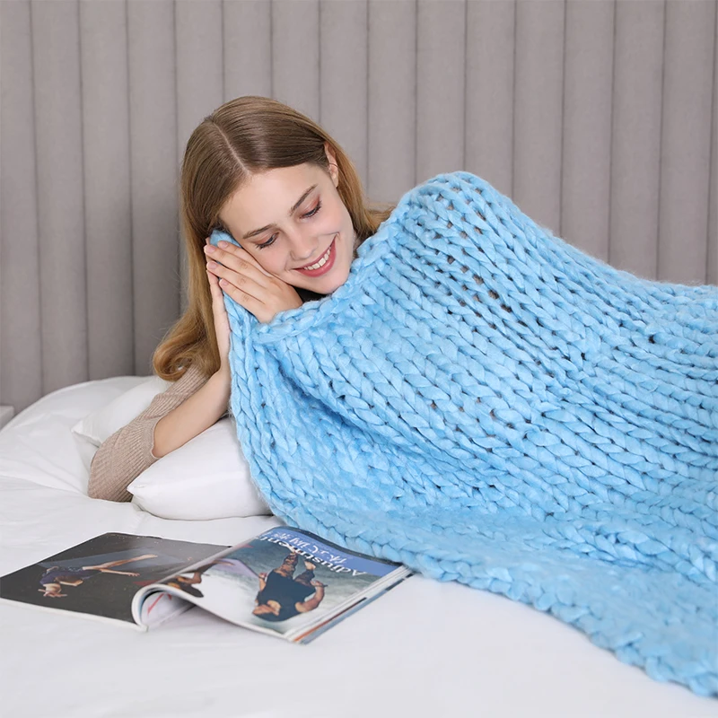 Большое мягкое одеяло крупной ручной вязки Пледы для зимы кровать диван самолет
