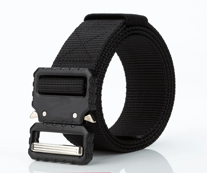 

3.8cm Wide Outdoor Safety Belts For Men Pants Quick Drying True Nylon Training Belts Quick Release Buckle Canvas Mens Waist Belt
