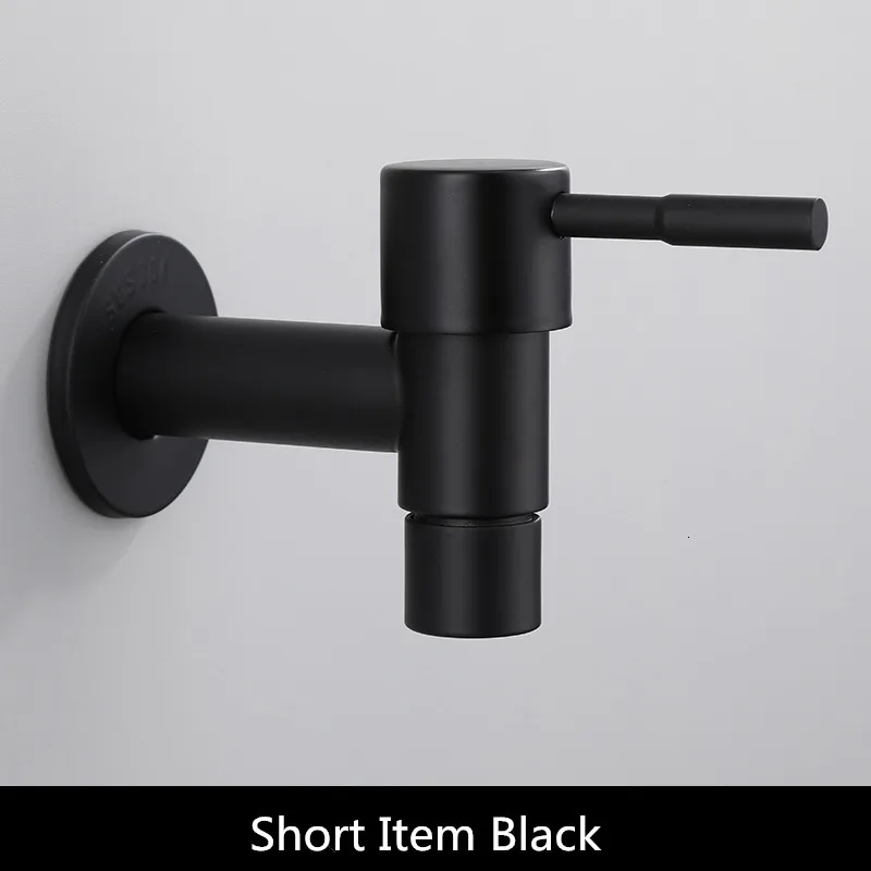 style 6 black Удлиненный кран для стиральной машины tuqiu, Твердый латунный кран для улицы, черный/белый, стандартный G1/2 - Цвет: style 6 black