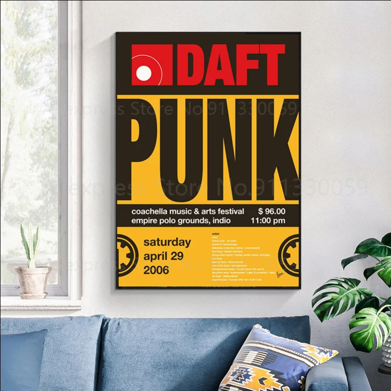 Плакат настенный художественный DAFT панк французский дом маска музыка ПЕВЕЦ
