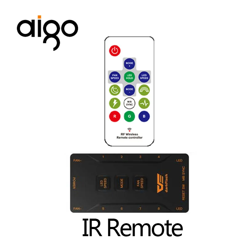 control set Aigo кулер DR12Pro куллер радиатор ПК кулер RGB120 мм вентилятор регулировка скорости светодиодный для пк вентилятор тихий AURA синхронизация Cpu кулер для корпуса охлаждения Компьютерный Вентилятор для компьютера - Цвет лезвия: control set