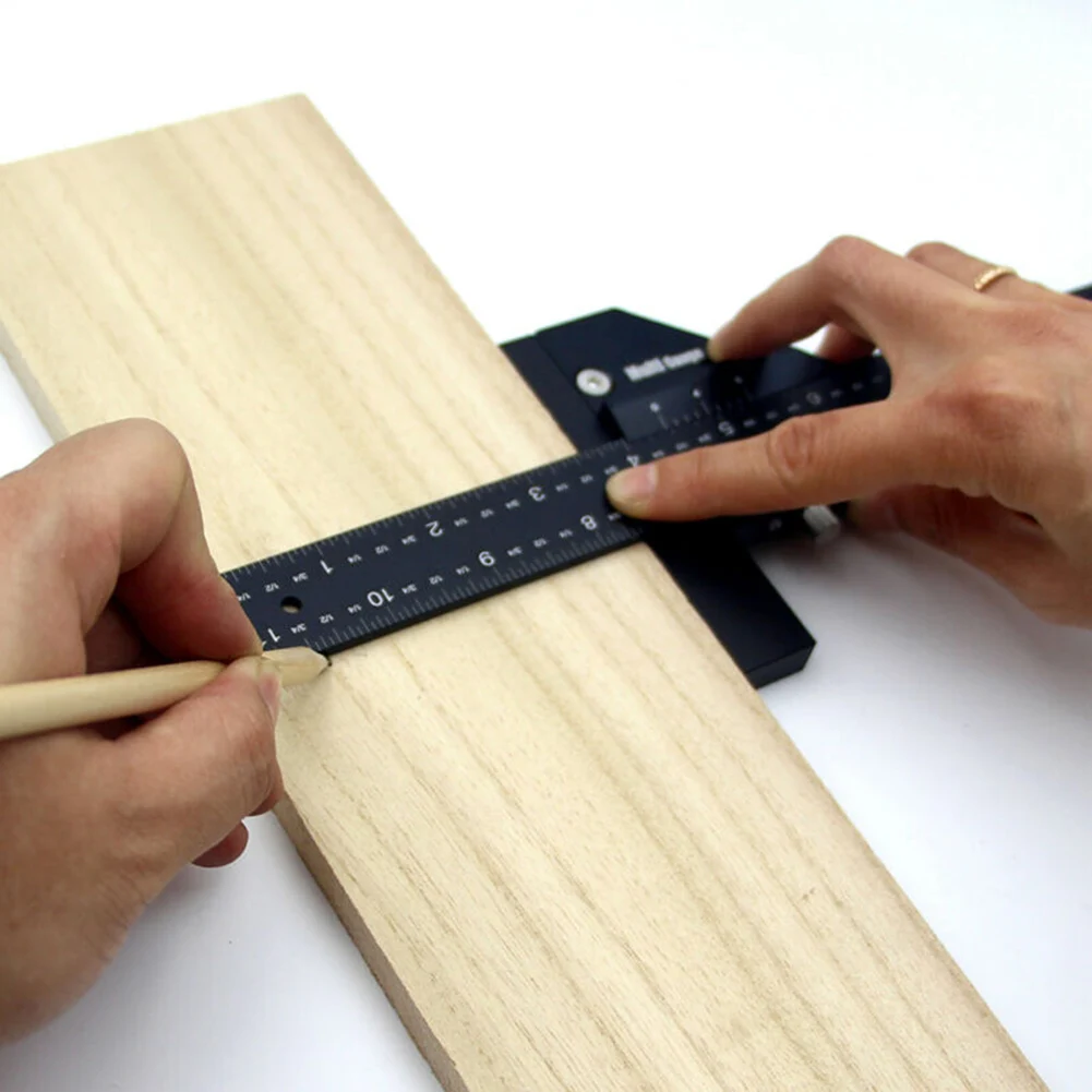 

Marking Ruler Ruler Woodworking 300mm Gauge Anodized Aluminum Square Tool